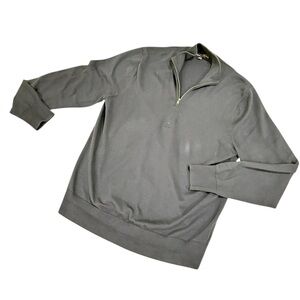 Men’s Brooks Brothers navy Knit 1/4 zip Sweater ribbed hems supima cotton medium